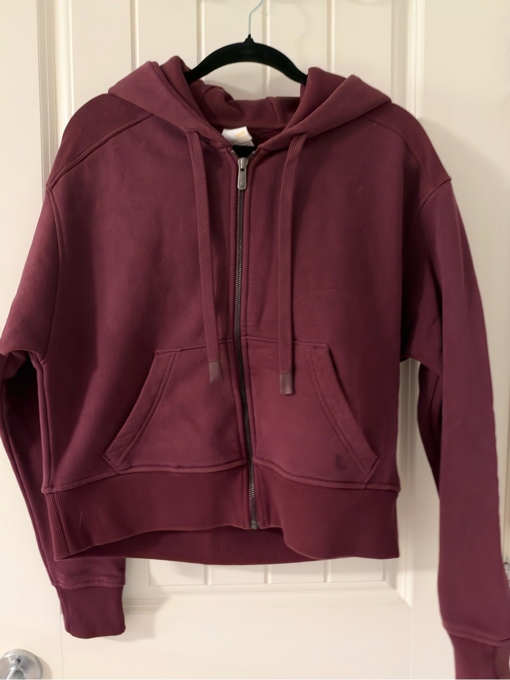 Lole Women's Zip-Up Hooded Bomber Jacket in Plum